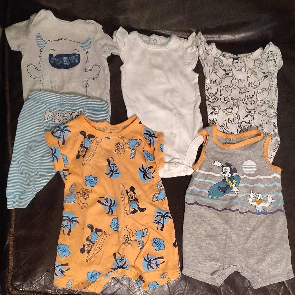 Disney Baby Bodysuit Set - Blue, White, Gray, Orange